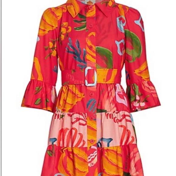 FARM Rio Dresses & Skirts - FARM Rio Vibrant Floral Mini Dress - Red and Pink